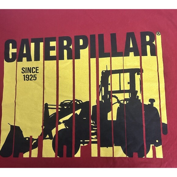 Caterpillar Men's 2XL Red Long Sleeve T-Shirt Tractor CAT Bulldozer Equipment - Picture 3 of 8